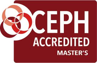 Official accreditation seal of The Council on Education for Public Health (CEPH) designating the GVSU MPH program as accredited
